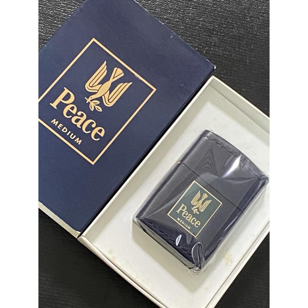 zippo Peace MEDIUM 青 本革 限定品 希少モデル ヴィンテージ メンズのメンズ その他(その他)の商品写真