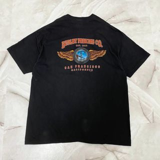 ハーレーダビッドソン(Harley Davidson)のA12040 90sハーレーダビッドソン　99年ロゴプリントT 黒XL USA製(Tシャツ/カットソー(半袖/袖なし))