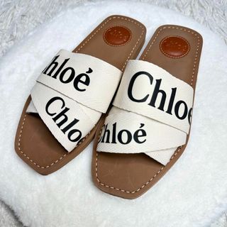 美品 Chloe クロエ ウッディサンダル フラット