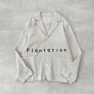 プランテーション(Plantation)のプランテーション　CLヒッコリー　リネンコットンテーラードジャケット(テーラードジャケット)