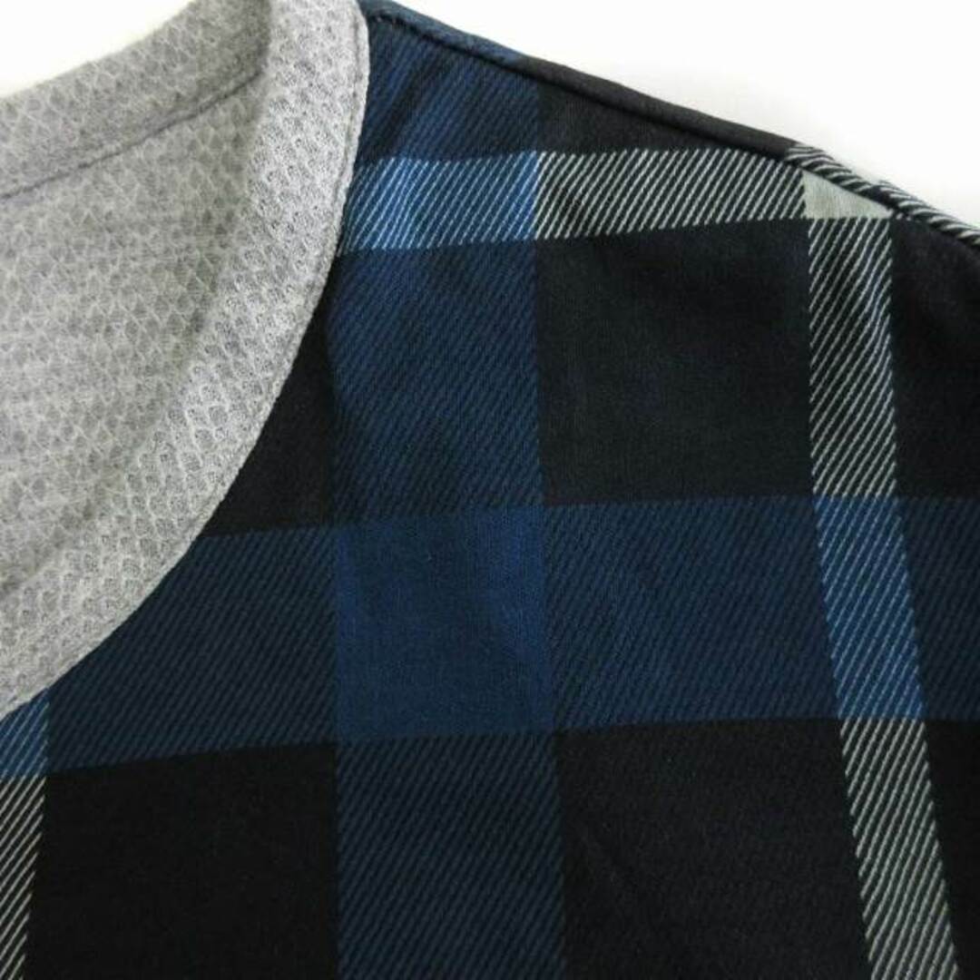 BLACK LABEL CRESTBRIDGE(ブラックレーベルクレストブリッジ)のブラックレーベルクレストブリッジ カットソー リバーシブル 長袖 グレー 紺 L メンズのトップス(Tシャツ/カットソー(七分/長袖))の商品写真