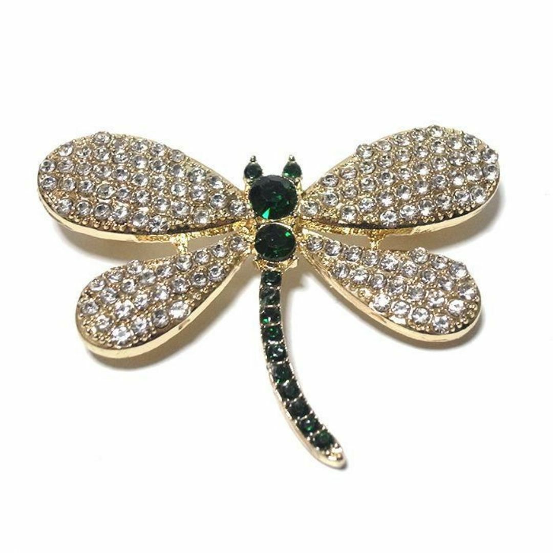 pin-1386　ラペルピン★ブローチ　トンボ　蜻蛉　ラインストーン　昆虫 メンズのアクセサリー(その他)の商品写真