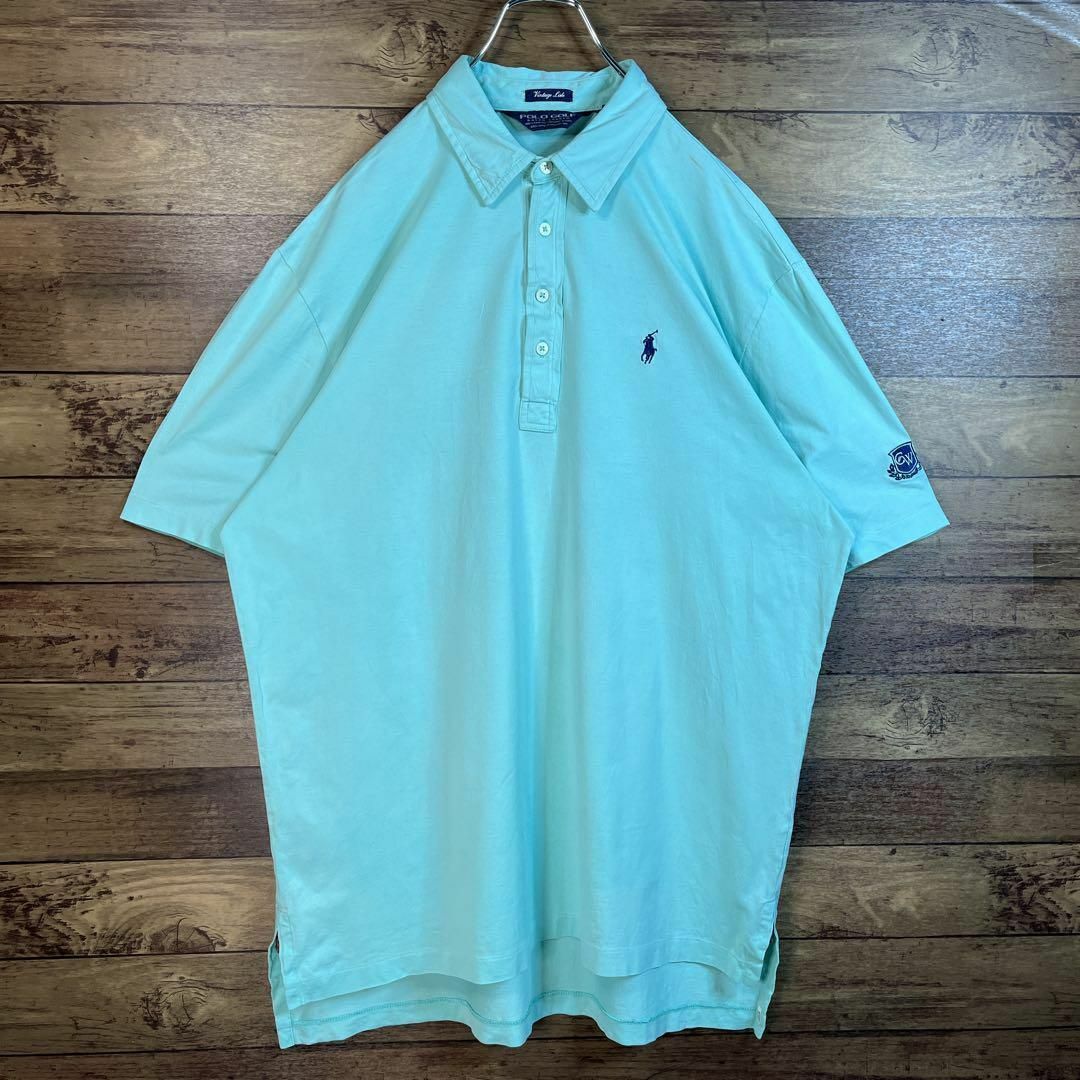 Polo Golf(ポロゴルフ)の6330ポロゴルフ　ポロシャツ　半袖　刺繍ロゴ　4つボタン　L パステルグリーン メンズのトップス(ポロシャツ)の商品写真