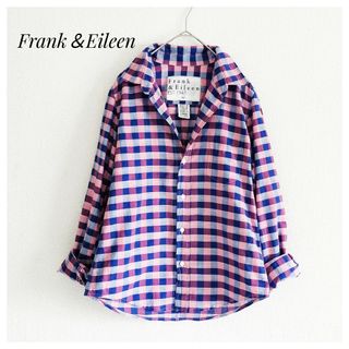 フランクアンドアイリーン(Frank&Eileen)のフランクアンドアイリーン スキッパーシャツ BARRY ピンク ブルー xs(シャツ/ブラウス(長袖/七分))