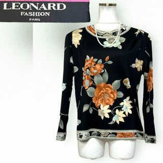 レオナール(LEONARD)のシルク混☆人気デザイン☆LEONARD カットソー L フラワープリント 総柄(シャツ/ブラウス(長袖/七分))