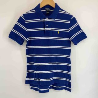 ポロラルフローレン(POLO RALPH LAUREN)のPOLO RALPH LAUREN ポロラルフローレン レディース ポロシャツ　ストライプ　ロゴ刺繍　青(ポロシャツ)