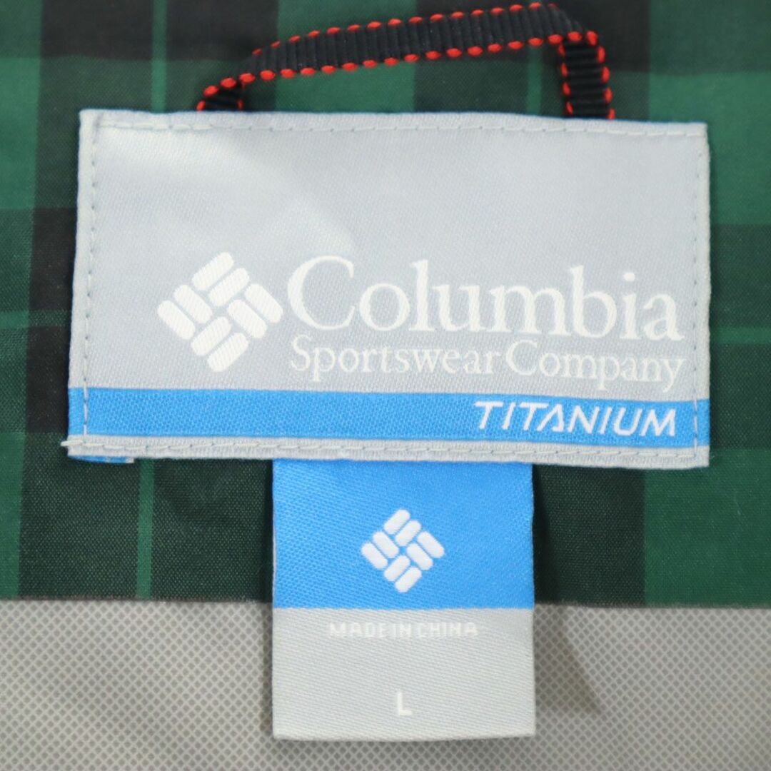 Columbia(コロンビア)のコロンビア アウトドア チェック柄 タイタニウム マウンテンパーカー L グリーン Columbia OMNI-TECH TITANIUM 収納袋付き メンズ 古着 【240408】 メンズのジャケット/アウター(マウンテンパーカー)の商品写真