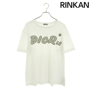 ディオール(Dior)のディオール  19SS  923J611X1241 フロッキーロゴBEE刺繍Tシャツ メンズ L(Tシャツ/カットソー(半袖/袖なし))