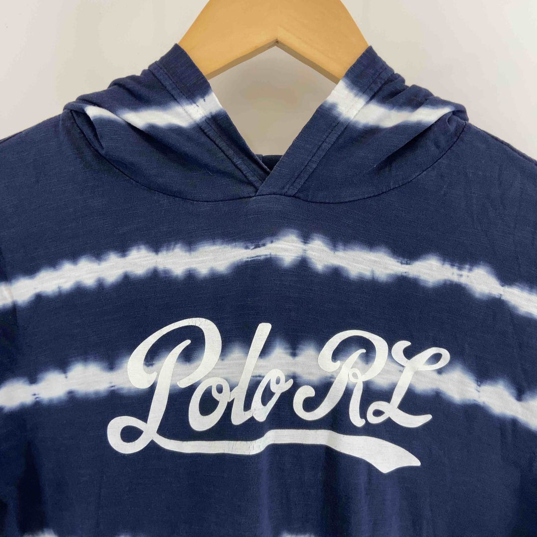 POLO RALPH LAUREN(ポロラルフローレン)のPOLO RALPH LAUREN ポロラルフローレン レディース Tシャツ　長袖　カットソー　フード　紺色　ロゴプリント レディースのトップス(Tシャツ(長袖/七分))の商品写真