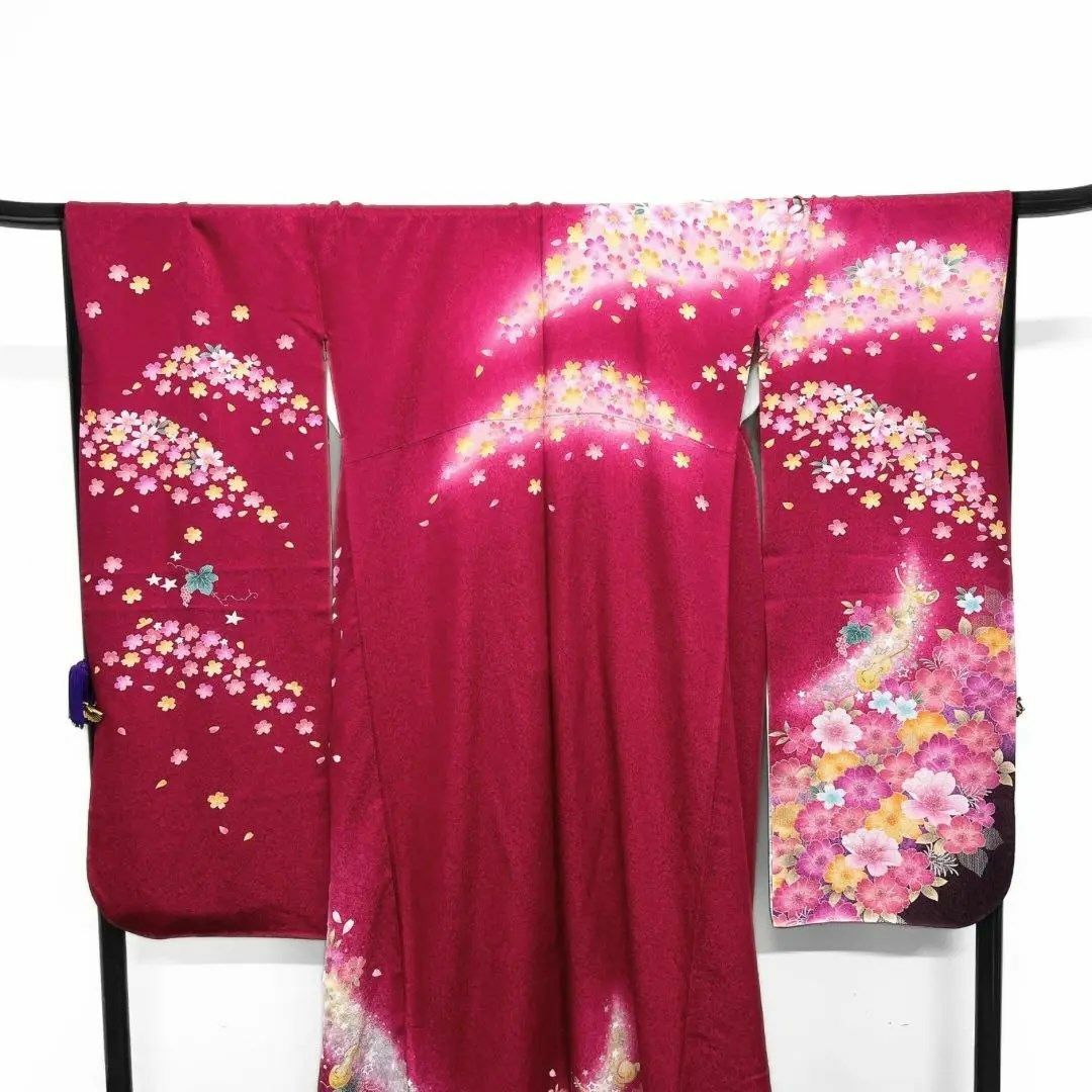 振袖 花模様 洋楽器 着物 晴れの日 成人式 卒業式 着物 033w 振袖 花模様 洋楽器 着物 晴れの日 成人式 卒業式 着物 033w