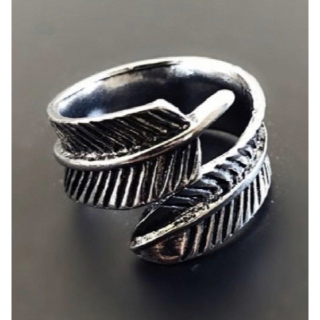 ファッショントレンド　レトロ羽毛　開口指輪 レディースのアクセサリー(リング(指輪))の商品写真
