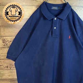 ポロラルフローレン(POLO RALPH LAUREN)の6338ポロラルフローレン　ポロシャツ　半袖　刺繍ロゴ　ポニー　2XL ネイビー(ポロシャツ)