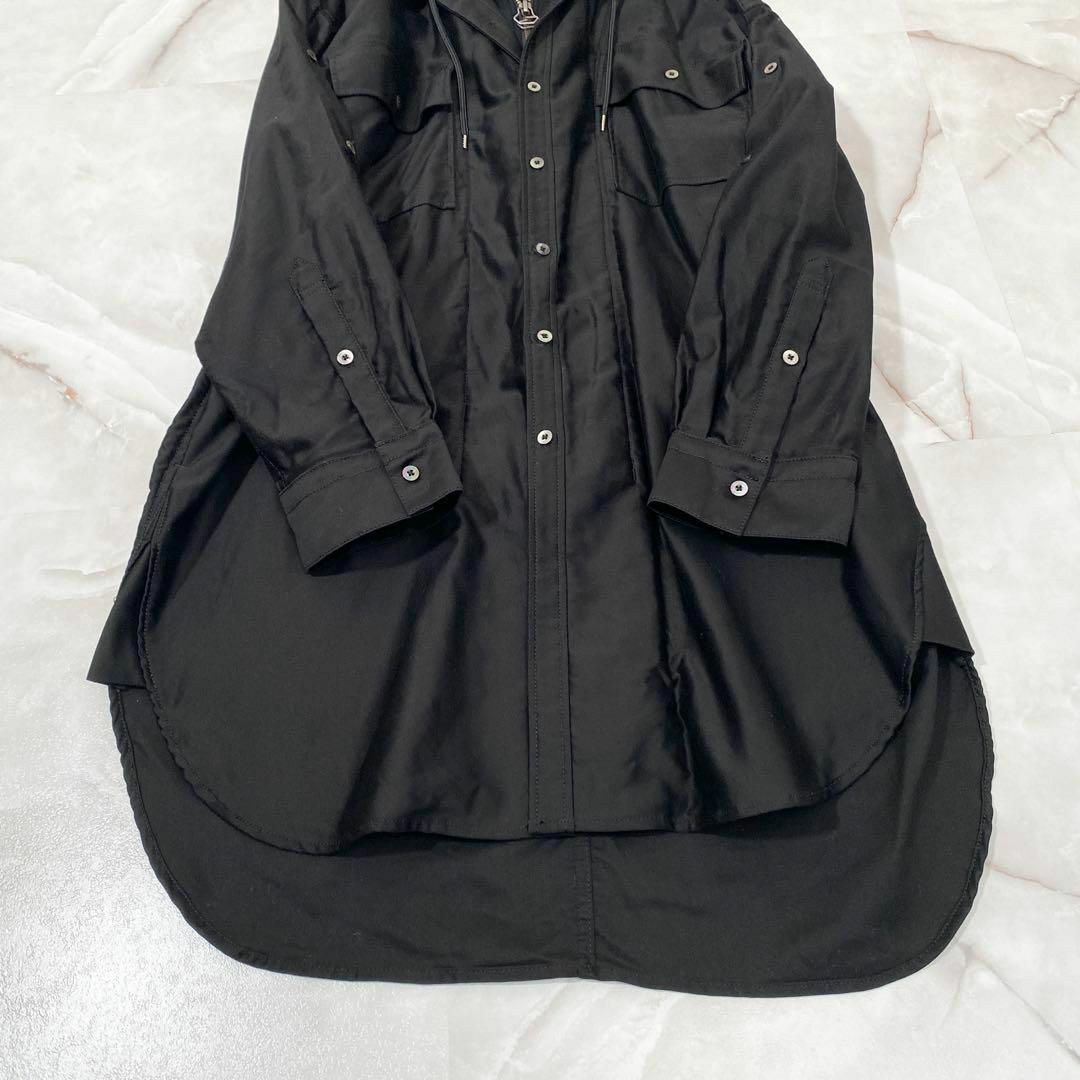 FIT MIHARA YASUHIRO(フィットミハラヤスヒロ)のB12086 ミハラヤスヒロ　パーカードッキングフィールドコート　ブラック　46 メンズのジャケット/アウター(ミリタリージャケット)の商品写真