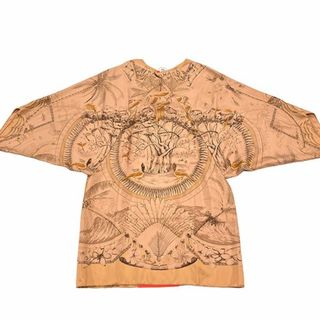 エルメス(Hermes)のエルメス HERMES ワンピース シルク オレンジ 38 カレ ALOHA アロハ柄 ソルド品 レディース【中古】(その他)