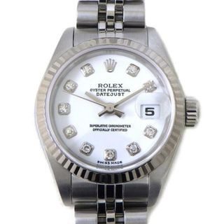 ロレックス(ROLEX)のロレックス Rolex 腕時計 レディ デイトジャスト 79174G 10ポイント ダイヤモンド インデックス ホワイト文字盤 白 フルーテッドベゼル ジュビリーブレス 自動巻き カレンダー SS 【中古】(腕時計(アナログ))