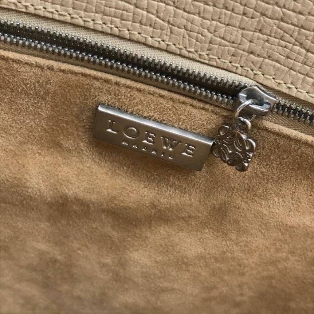 LOEWE(ロエベ)の超美品 LOEWE ロエベ ロゴ型押し レザー ミニ ハンド トート バッグ ベージュ a2986 レディースのバッグ(トートバッグ)の商品写真