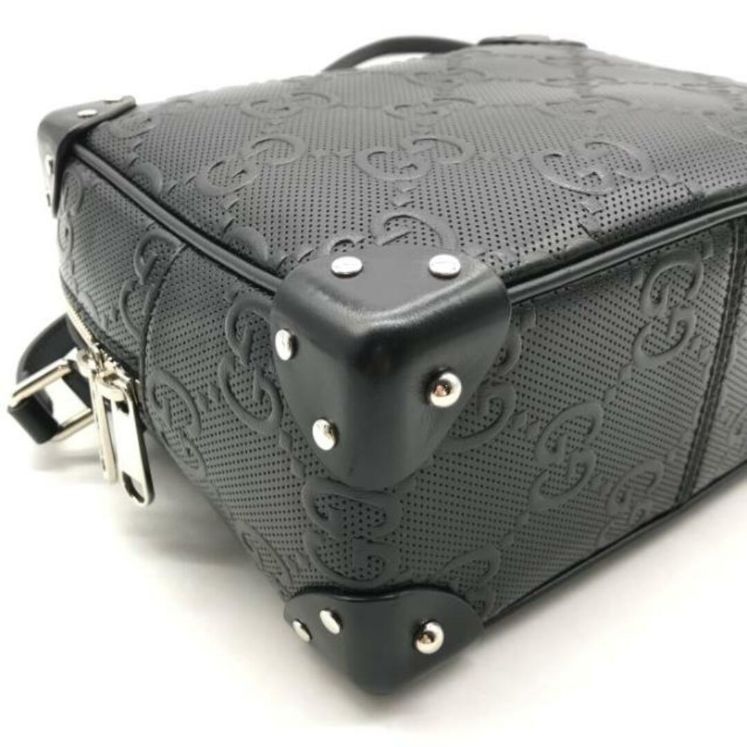Gucci(グッチ)の超美品 GUCCI グッチ GGエンボス レザー ショルダー バッグ ブラック a3039 レディースのバッグ(ショルダーバッグ)の商品写真