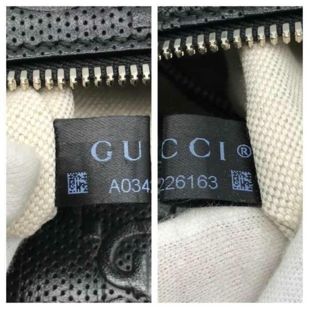Gucci(グッチ)の超美品 GUCCI グッチ GGエンボス レザー ショルダー バッグ ブラック a3039 レディースのバッグ(ショルダーバッグ)の商品写真