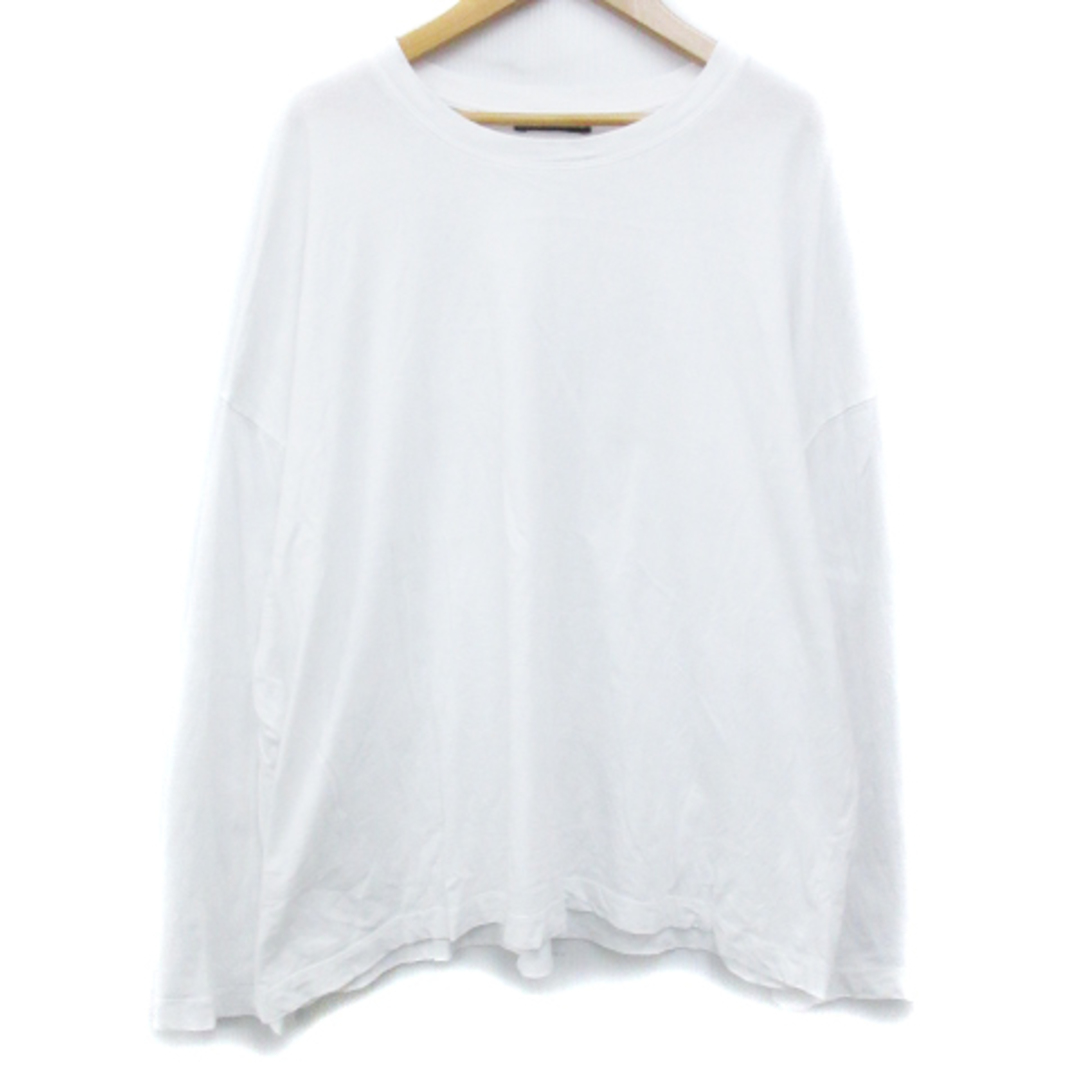 ZARA(ザラ)のザラ Tシャツ カットソー 長袖 ラウンドネック 無地 S 白 ホワイト メンズのトップス(Tシャツ/カットソー(七分/長袖))の商品写真