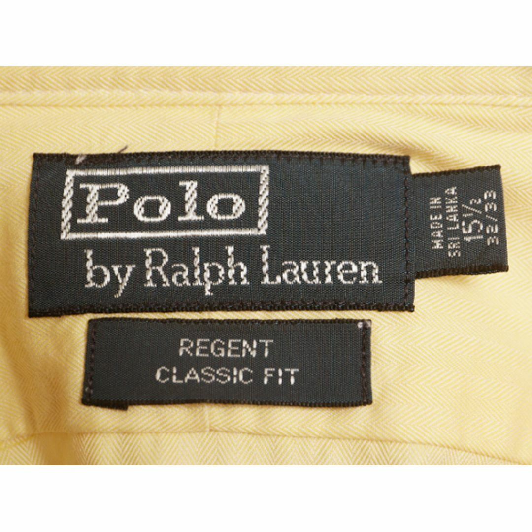 Ralph Lauren(ラルフローレン)の90s ラルフローレン 長袖 シャツ メンズ M 程 / 古着 90年代 オールド ポロ ポニー無し 無地 ワイシャツ ヘリンボーン ストライプ コットン メンズのトップス(シャツ)の商品写真