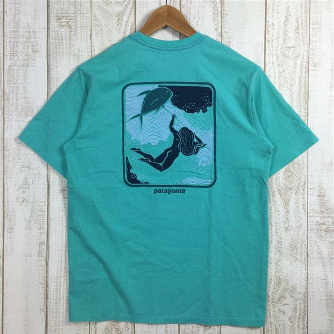 patagonia(パタゴニア)のMENs XS パタゴニア ディフェンド アワ オーシャンズ レスポンシビリティー Defend Our Oceans Responsibili Tee Tシャツ オーガニックコットン ポリエステル PATAGONIA 37573 FRTL Fresh Teal グリーン系 メンズのメンズ その他(その他)の商品写真