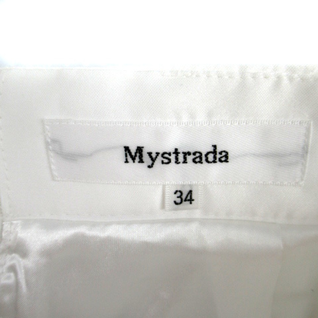 Mystrada(マイストラーダ)のマイストラーダ フレアスカート ミモレ丈 花柄 34 マルチカラー 白 レディースのスカート(ひざ丈スカート)の商品写真