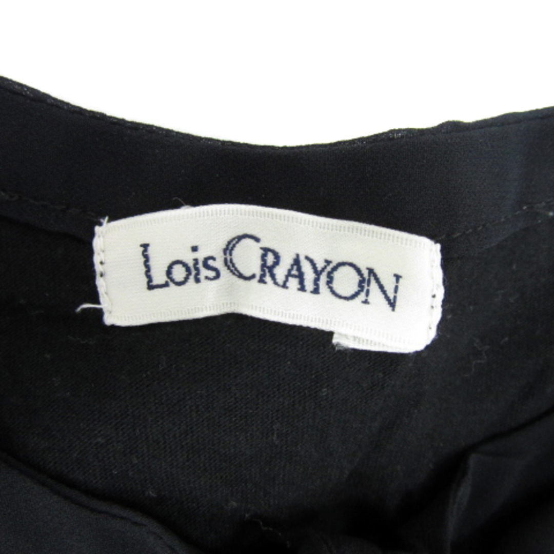 Lois CRAYON(ロイスクレヨン)のロイスクレヨン シャツ ブラウス 半袖 ボウタイ フリル M 黒 ブラック レディースのトップス(シャツ/ブラウス(半袖/袖なし))の商品写真