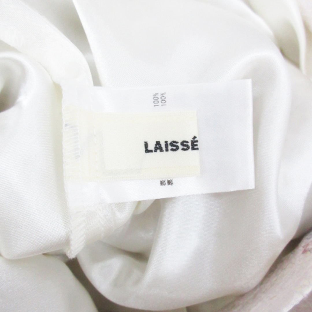 LAISSE PASSE(レッセパッセ)のレッセパッセ フレアスカート ロング 総レース 花柄 マルチカラー 38 白 紫 レディースのスカート(ロングスカート)の商品写真