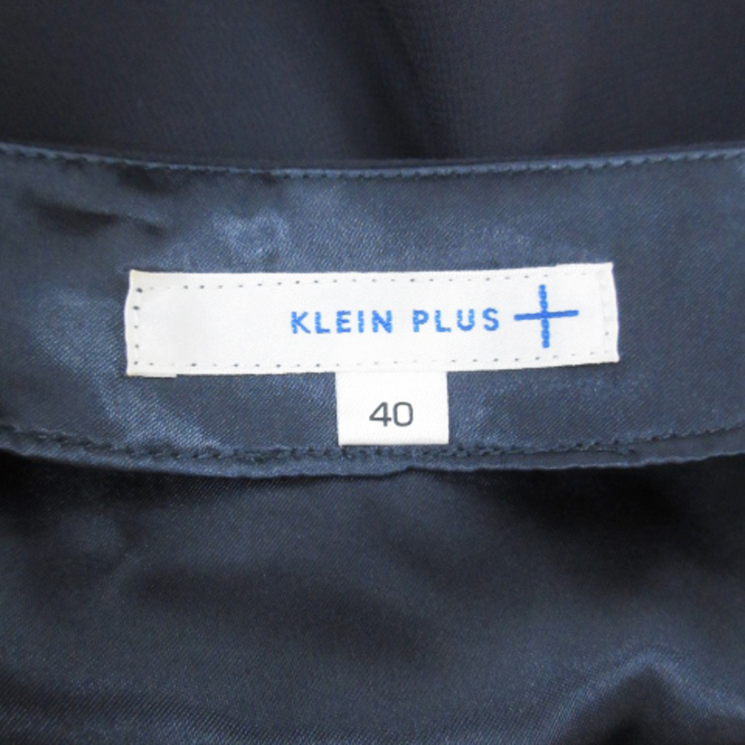 KLEIN PLUS(クランプリュス)のクランプリュス ミッシェルクラン フレアワンピース ひざ丈 七分袖 40 紺 レディースのワンピース(ひざ丈ワンピース)の商品写真