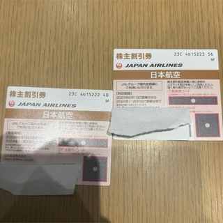 JAL 日本航空　株主優待券　2枚(航空券)