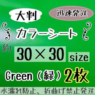 大判　グリーン　緑　カッティングシート　2枚　うちわ文字　規定外(アイドルグッズ)