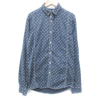 ザラ(ZARA)のザラ YOUNG カジュアルシャツ 長袖 ペイズリー柄 S 紺 白 ネイビー(シャツ)