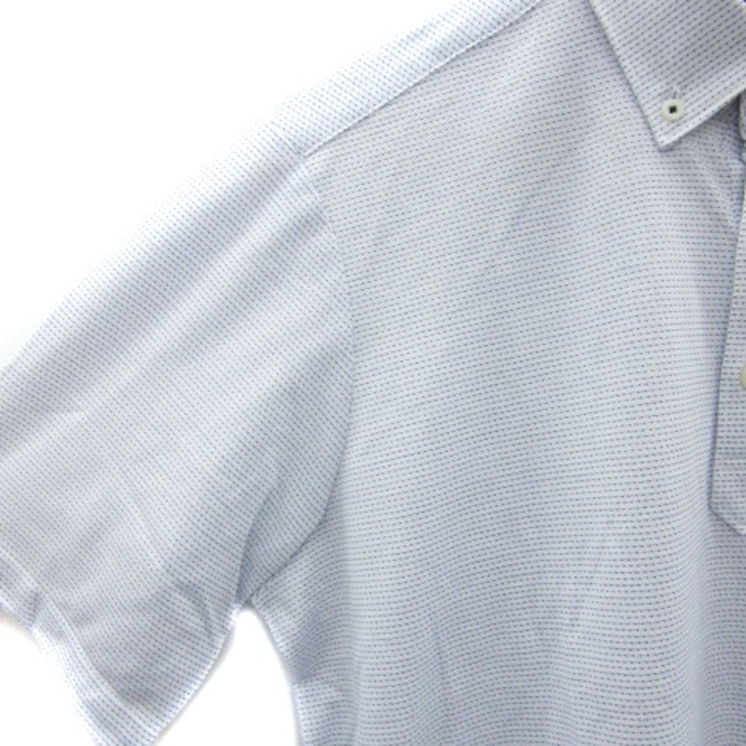 ikka(イッカ)のイッカ ikka カジュアルシャツ 半袖 ボタンダウン 総柄 XL 白 ブルー メンズのトップス(シャツ)の商品写真