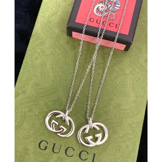 グッチ(Gucci)のグッチ ペアネックレス 大きいタイプ インターロッキングG/GGロゴ ペンダント(ネックレス)