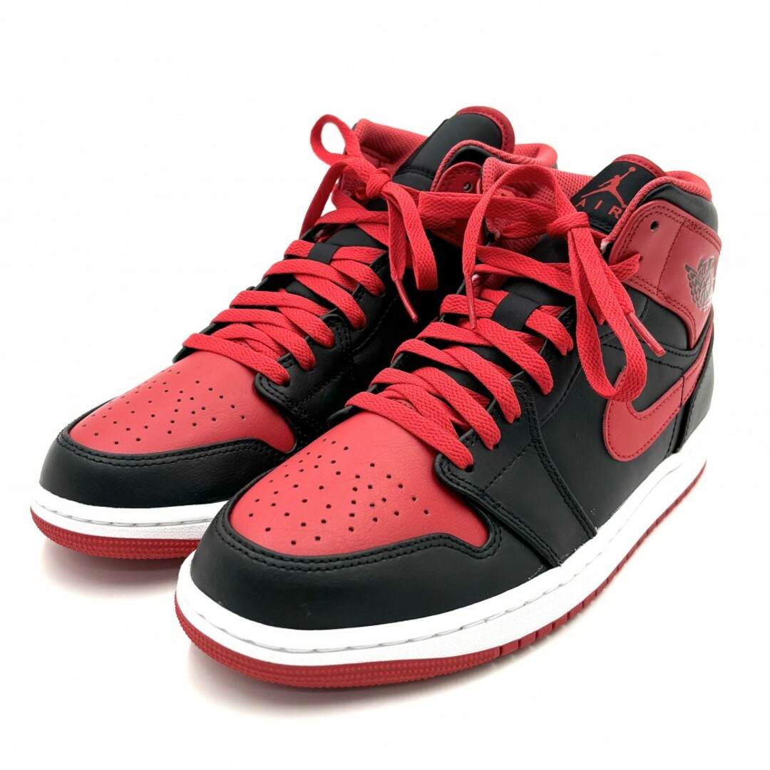 NIKE(ナイキ)の【在庫一掃】NIKE ナイキ スニーカー エアジョーダン1 ミッド ブレッドトゥ ミッドカットスニーカー 靴 AIR JORDAN 1 MID BRED TOE  ハイカット DQ8426-060 レザー    メンズ オールシーズン 美品【中古品】 メンズの靴/シューズ(スニーカー)の商品写真