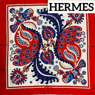 Hermes - ★HERMES★スカーフ 大判 カレ 鳥 SKYROS スキロス シルク レッド