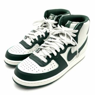 NIKE - NIKE ナイキ スニーカー ターミネーターハイ ミッドカットスニーカー 靴 TERMINATOR HIGH ハイカット シューズ FD0650-100 レザー    ノーブルグリーン ホワイト 白 メンズ オールシーズン 美品【中古品】