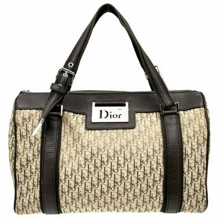 クリスチャンディオール(Christian Dior)のChristian Dior クリスチャンディオール ハンドバッグ ストリートシック トロッター ミニボストンバッグ かばん 鞄 キャンバス  レザー   ブラウン 茶 シルバー金具 レディース【中古品】(ハンドバッグ)