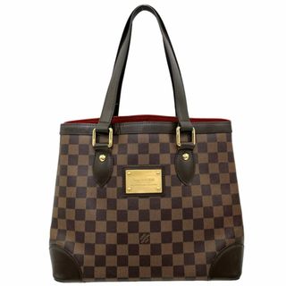 ルイヴィトン(LOUIS VUITTON)のLOUIS VUITTON ルイヴィトン トートバッグ ダミエ ハムステッドMM ハンドバッグ 鞄 かばん N51204    ブラウン 茶 ゴールド金具 レディース【中古品】(トートバッグ)