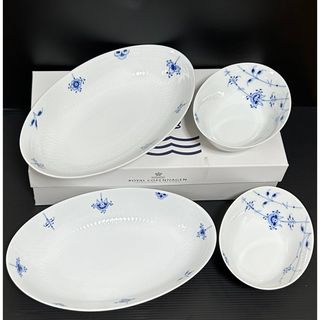 ロイヤルコペンハーゲン(ROYAL COPENHAGEN)のロイヤルコペンハーゲン　オーバルボウル　ブルーパルメッテ & ブロッサム　4点(食器)