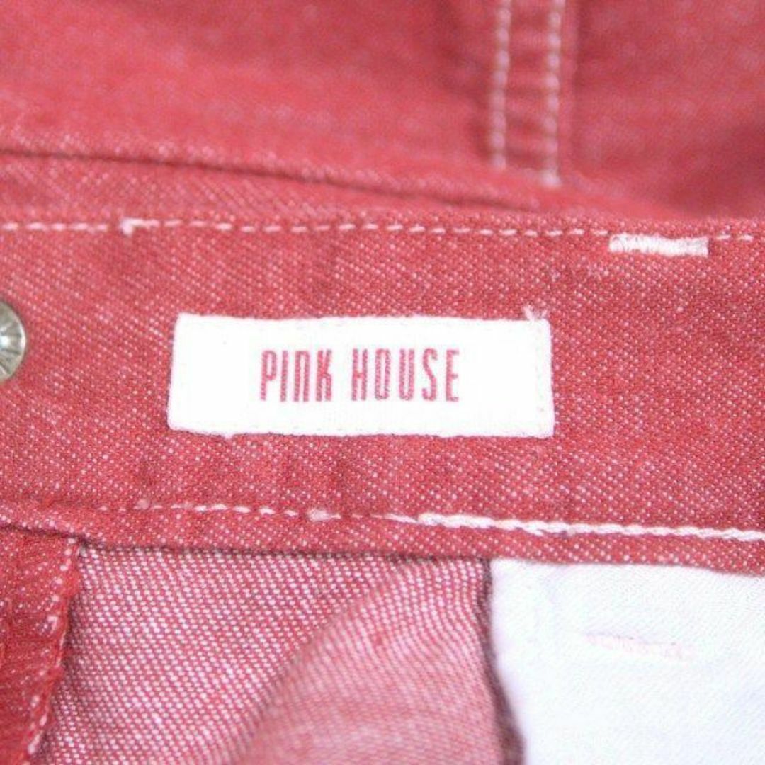 PINK HOUSE(ピンクハウス)の美品 ピンクハウス テーパード サブリナ パンツ アンクル丈 M レッド 赤 レディースのパンツ(クロップドパンツ)の商品写真