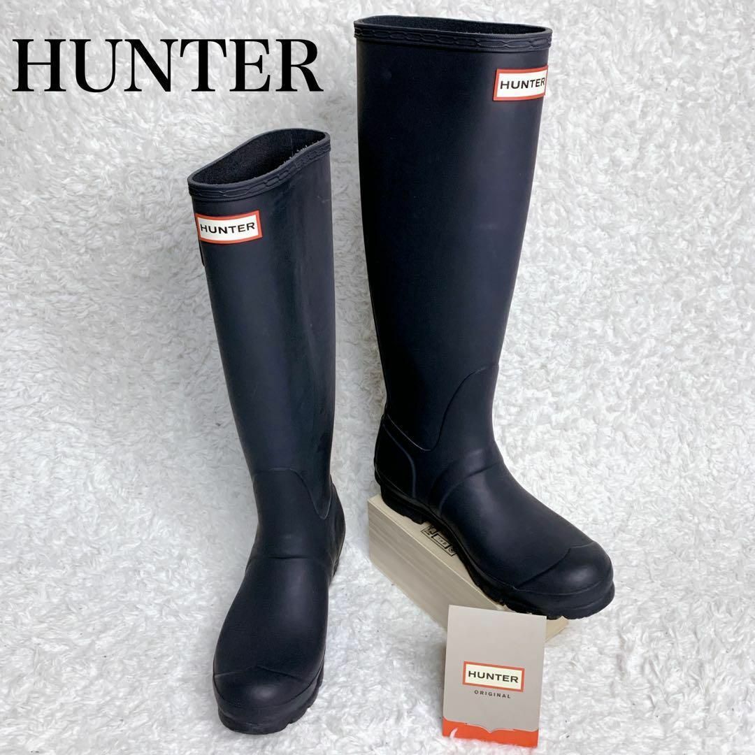 HUNTER(ハンター)の23.5㎝ 美品HUNTERロングレインブーツUK4 ハンターヒール レディースの靴/シューズ(レインブーツ/長靴)の商品写真