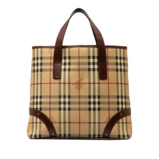 バーバリー(BURBERRY)のバーバリー ノバチェック シャドーホース ハンドバッグ トートバッグ PVC レディース BURBERRY 【1-0142698】(ハンドバッグ)