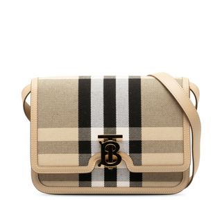 バーバリー(BURBERRY)の美品 バーバリー ノバチェック TB 斜め掛け ショルダーバッグ コットン レディース BURBERRY 【228-43740】(ショルダーバッグ)