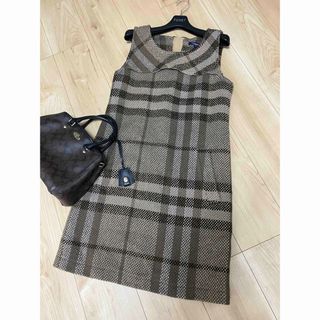 BURBERRY - 美品　バーバリー　ロンドン　ワンピース　チェック　ニット