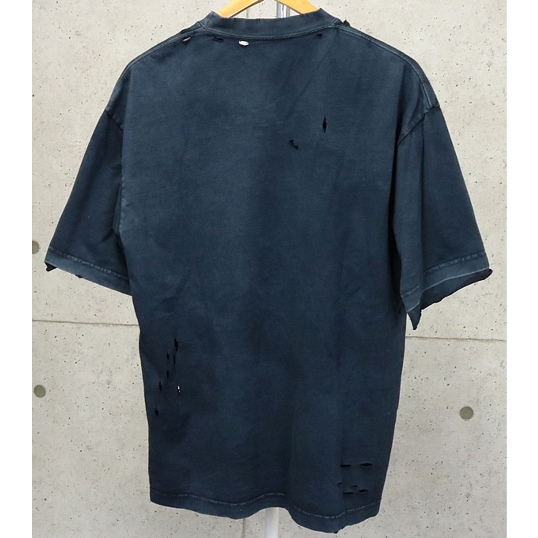 Balenciaga(バレンシアガ)のBALENCIAGA 銀座店 バレンシアガ ダメージ加工 BBロゴ プリント Tシャツ 半袖 ユニセックス size:XS 黒系 94689 メンズのトップス(Tシャツ/カットソー(半袖/袖なし))の商品写真