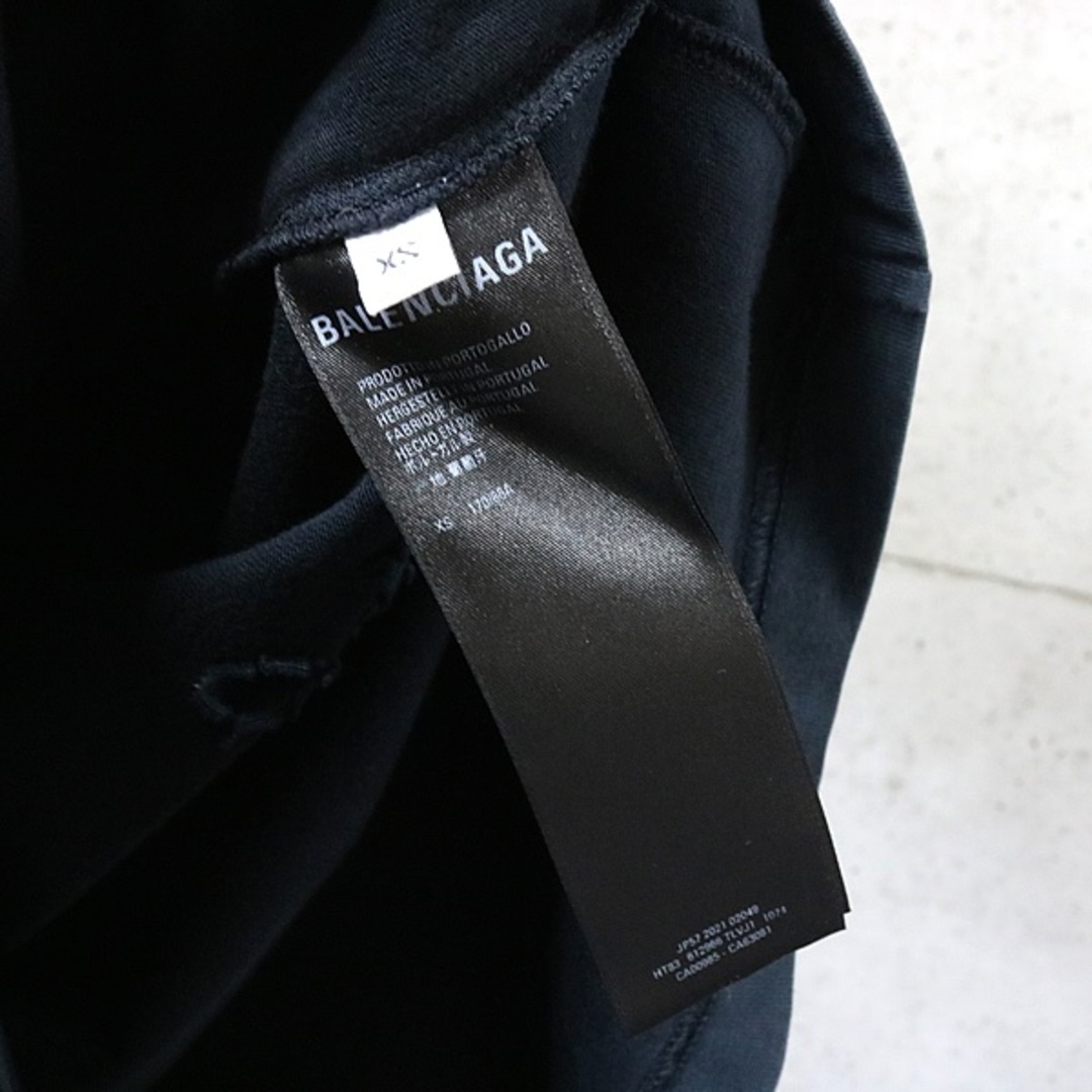 Balenciaga(バレンシアガ)のBALENCIAGA 銀座店 バレンシアガ ダメージ加工 BBロゴ プリント Tシャツ 半袖 ユニセックス size:XS 黒系 94689 メンズのトップス(Tシャツ/カットソー(半袖/袖なし))の商品写真
