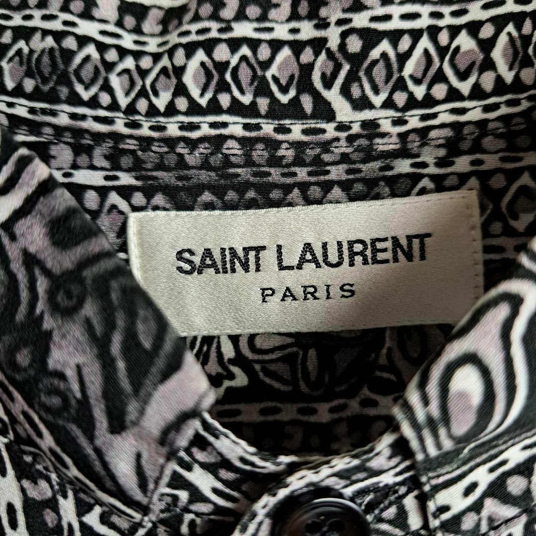 Saint Laurent(サンローラン)の【レアデザイン】 サンローランパリ ペイズリー シャツ マオカラー 37 比翼 メンズのトップス(シャツ)の商品写真