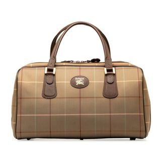 バーバリー(BURBERRY)の美品 バーバリー チェック ボストンバッグ キャンバス レディース BURBERRY 【1-0144294】(ボストンバッグ)