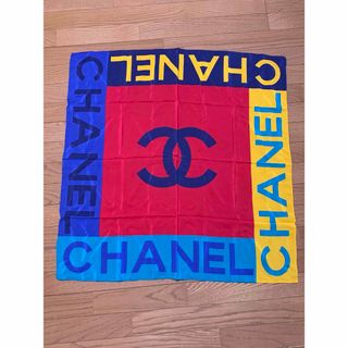 シャネル(CHANEL)の【状態良】CHANEL シャネルヴィンテージ大判スカーフ マルチカラー(バンダナ/スカーフ)